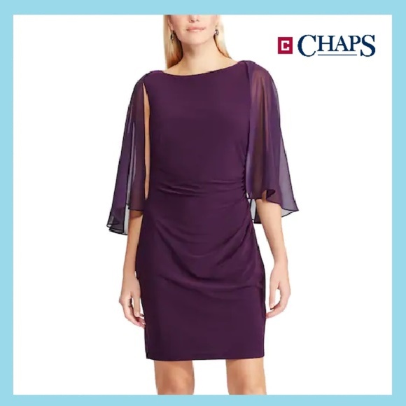Chaps Dresses & Skirts - Women's Chaps Sheer Cape Sheath Dress